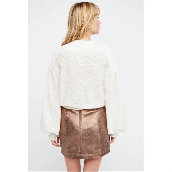 free people // modern femme vegan metallic mini skirt - Picture 4 of 12